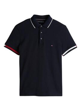 Polo  Tommy Hilfiger Flag Cuff Marine für Männer