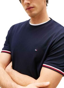 T-Shirt Tommy Hilfiger Global Stripe blau für Männer
