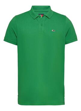  Polo Tommy Jeans Slim in grün für Herren.