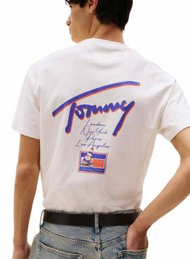 T-shirt Tommy Jeans Faded weiß für Herren