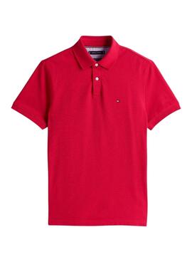 Rotes Herren-Poloshirt von Tommy Hilfiger aus dem Jahr 1985.