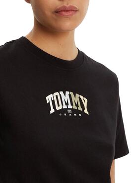 Tommy Jeans T-Shirt Farbe Varsity Schwarz für Damen