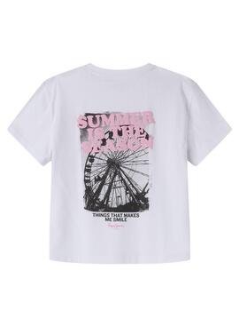 T-shirt Pepe Jeans Edith weiß für Mädchen.