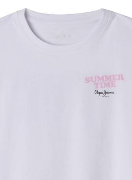 T-shirt Pepe Jeans Edith weiß für Mädchen.