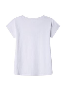 T-shirt Pepe Jeans Nuria weiß für Mädchen