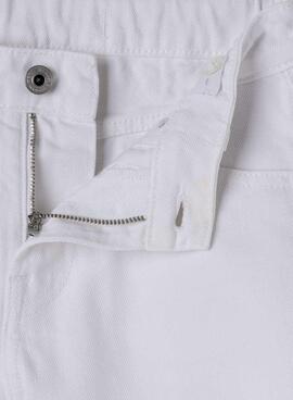 Kurze Jeansshorts von Pepe Jeans in A-Linie für Mädchen in Weiß.