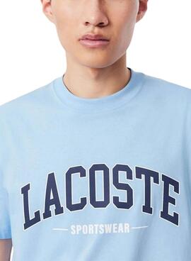 Lacoste T-Shirt mit blauem Sportlogo für Herren