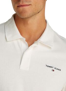 Polo Tommy Jeans Linear weiß für Männer