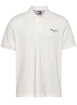 Polo Tommy Jeans Linear weiß für Männer