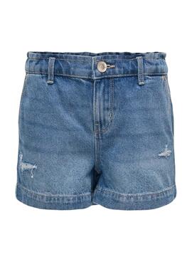  Shorts   Only Kogcomet mit weitem Bein in Blau für Mädchen.