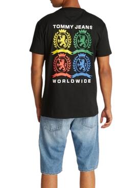 T-shirt Tommy Jeans 4CLR schwarz für Männer