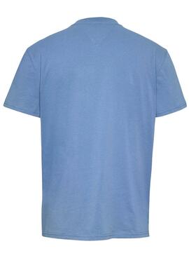 T-Shirt Tommy Jeans Linear Logo Blau für Herren