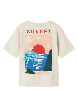 T-Shirt Name It Femmin regular beige für Mädchen