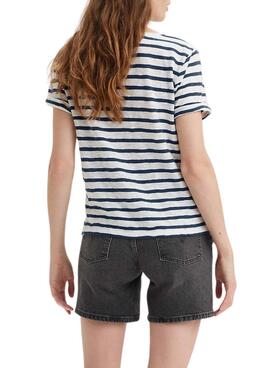 T-Shirt Levis Margot Streifen weiß und blau für Damen