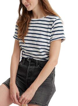 T-Shirt Levis Margot Streifen weiß und blau für Damen