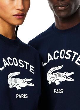 Lacoste T-Shirt mit dunkelblauem Logo für Damen und Herren