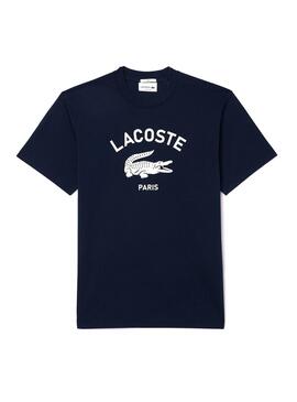 Lacoste T-Shirt mit dunkelblauem Logo für Damen und Herren