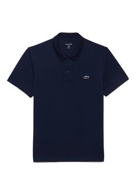Lacoste Polo mit gerippten Bündchen in Marineblau für Herren