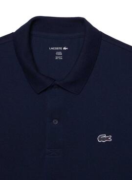 Lacoste Polo mit gerippten Bündchen in Marineblau für Herren