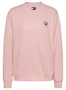 Sweatshirt Tommy Jeans Essential Logo pink für Frauen