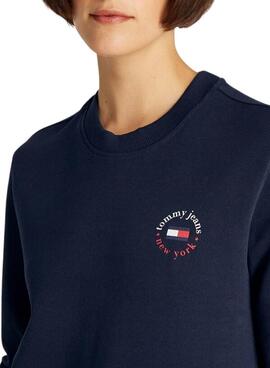 Sweatshirt  Tommy Jeans Essential Logo in Marineblau für Damen