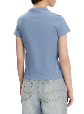 T-Shirt Tommy Jeans Badge blau für Frauen