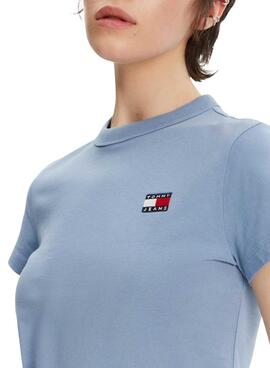 T-Shirt Tommy Jeans Badge blau für Frauen