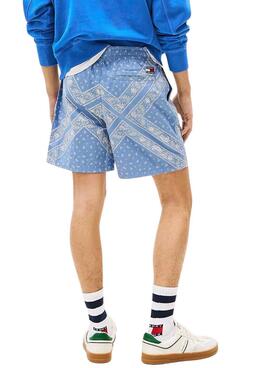 Kurze Hose Tommy Jeans Paisley blau für Männer.