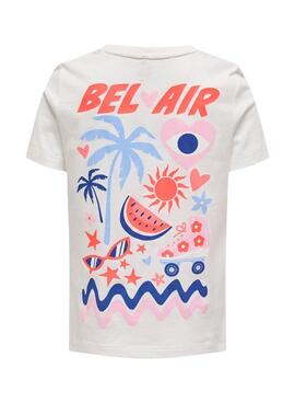 T-Shirt Only Kids Koghappy Life weiß für Mädchen