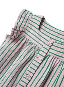 Bluse Name It Filone gestreifte rosa und grüne für Mädchen
