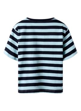 T-Shirt Name It Fridy in regulärer Passform in Blau für Mädchen.