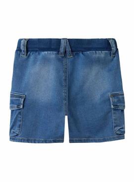 Bermuda Name It Ben Baggy blauer Denim für Mädchen
