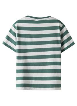 T-shirt Name It Fridy Streifen Grün für Jungen.