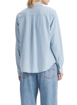  Hemd Levis The Classic  aus hellblauem Denim für Frauen