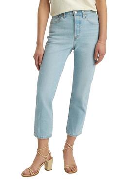 Jeans Levis 501 Crop Denim Light Wash Jeans für Frauen
