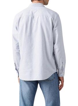 Hemd Levis Basic Button  in blau und weiß für Männer.