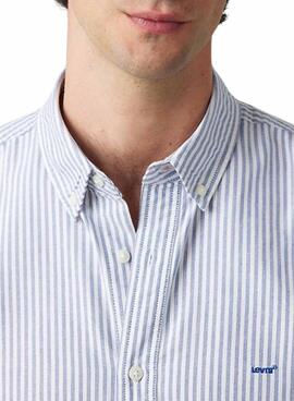 Hemd Levis Basic Button  in blau und weiß für Männer.