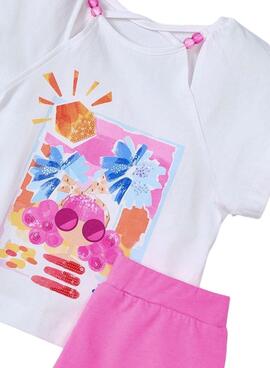 Set  Mayoral Kurzarm rosa Kamelien für Mädchen