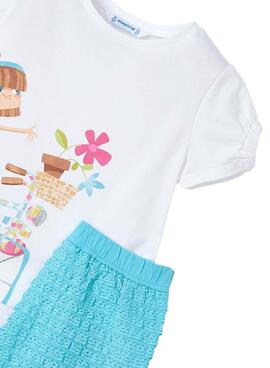 Set Mayoral fantasiepunkt weiß blau Mädchen