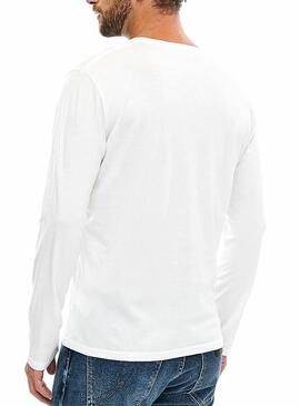 T-Shirt Pepe Jeans Flag logo Weiß Herren