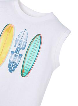 T-shirt Mayoral Trägerfalten weiß für Jungen