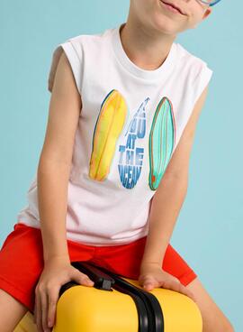 T-shirt Mayoral Trägerfalten weiß für Jungen