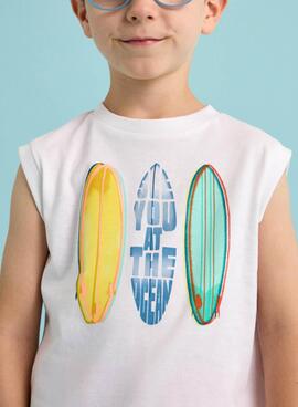 T-shirt Mayoral Trägerfalten weiß für Jungen
