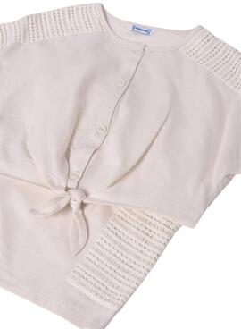Set Mayoral Short mit Taschen in Beige für Mädchen.