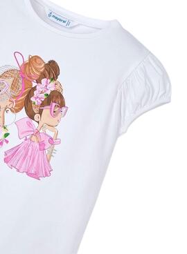 T-Shirt Mayoral Puppen weiß für Mädchen