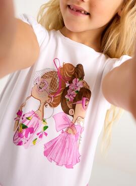 T-Shirt Mayoral Puppen weiß für Mädchen