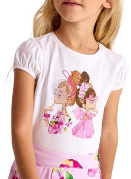 T-Shirt Mayoral Puppen weiß für Mädchen