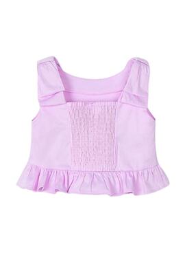 Top Bürgermeister-Peplum in Malvenfarbe für Mädchen.