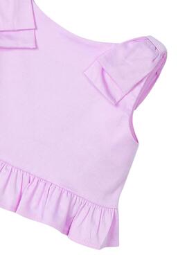 Top Bürgermeister-Peplum in Malvenfarbe für Mädchen.
