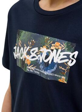 T-shirt Jack and Jones Hawaii Shape Marine für Kinder.